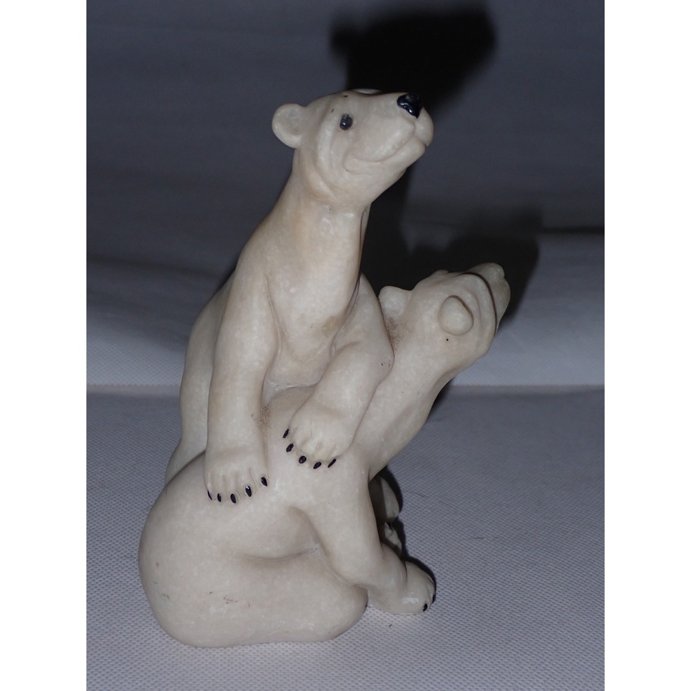 Quarry Critters Second Nature Design Polar Bear Figurine Off White Stone Resin - Picture 4 of 7
